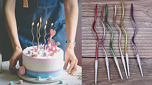 Partytoko 6PCS Set Multi Color Wax Candles Birthday Candles Colorful Cake Decoration Candle Pack of 6pcs
