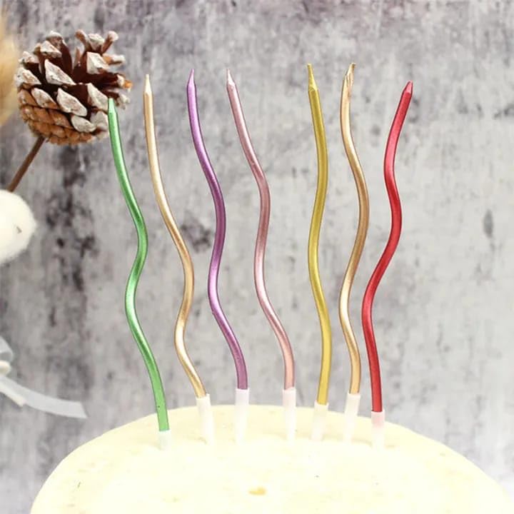 Partytoko 6PCS Set Multi Color Wax Candles Birthday Candles Colorful Cake Decoration Candle Pack of 6pcs