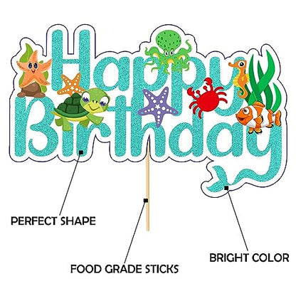 Party Propz Mermaid Cake Topper - 3rd Happy Birthday for Girls | Theme Decorations | Cake Decoration